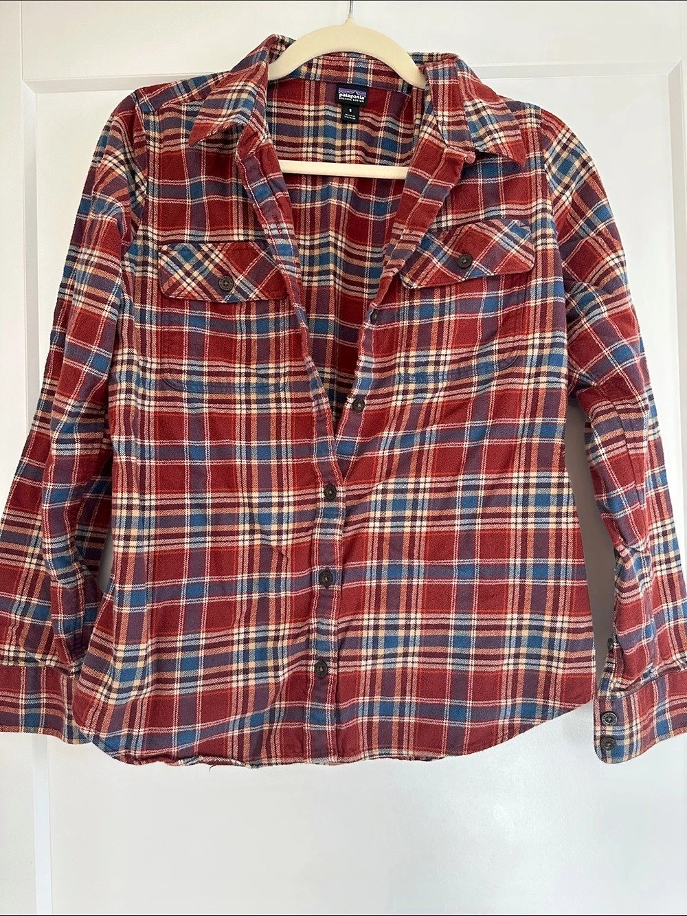 Patagonia Women'Small Long-Sleeved Organic Cotton Midweight Fjord Flannel Shirt
